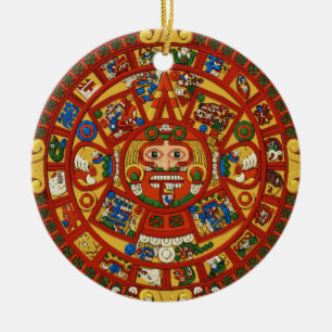 Altes Maya-Aztec-Symbol Keramik Ornament