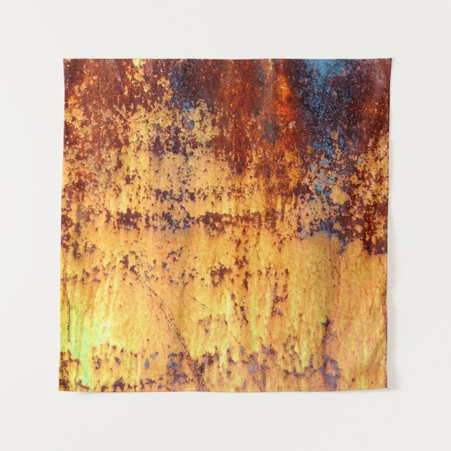 Altes Metall Rosthintergrund und Struktur, Metall Wandteppich (Vorderseite)