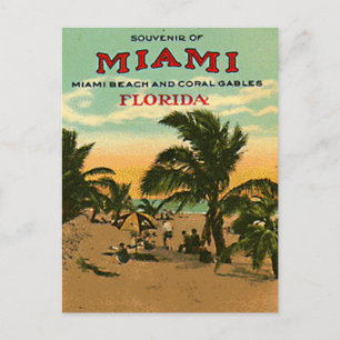 Altes Miami Beach, Florida, USA - Postkarte