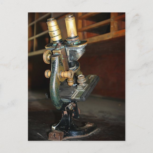Altes Mikroskop Postkarte (Vorderseite)