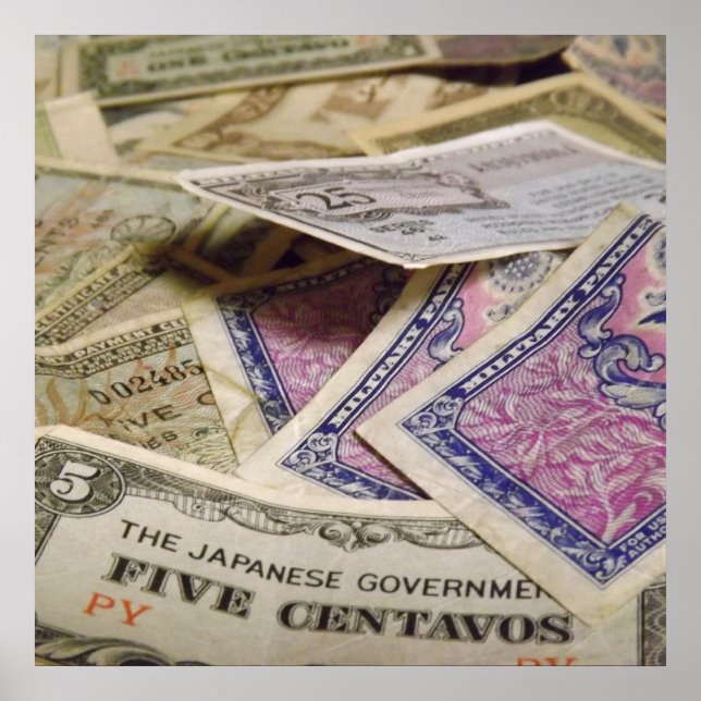 Altes Militärgeld Poster (Vorne)