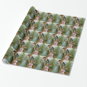 Altes Mode-Weihnachten Geschenkpapier