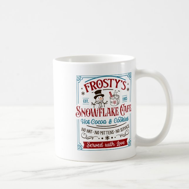 Altes modisches Frosty's Snowflake Café Coffee Lov Kaffeetasse (Rechts)