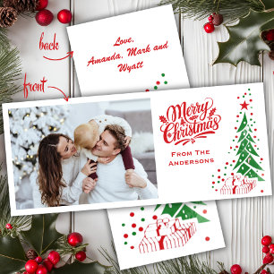 Altes modisches Mid Century Custom Foto Weihnachte Feiertagskarte