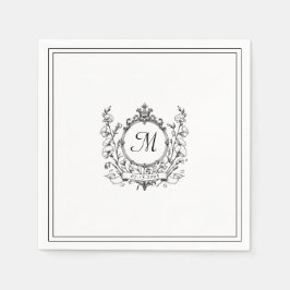 Altes Money Ästhetisches Monogram Wappen Hochzeit Serviette