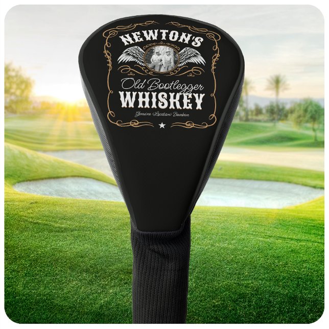 Altes Moonshine Whiskey-Etikett und FOTO Familienn Golf Headcover (Von Creator hochgeladen)