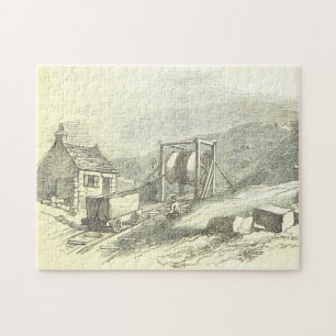 Altes Motiv-Rock-Grube-Puzzle Puzzle