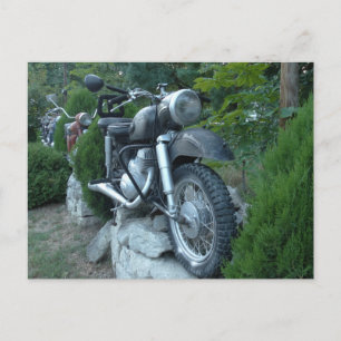Altes Motorrad Foto Postkarte