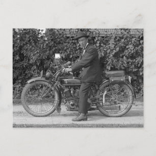 Altes Motorrad Vintages Foto Postkarte