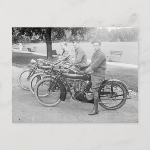 Altes Motorradteam Vintages Foto Postkarte