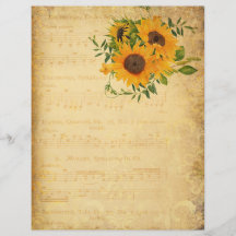 Altes Musikblatt & Sonnenblumen Scrapbook