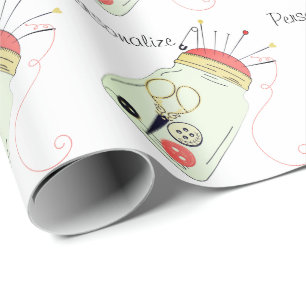 Altes Nähset Geschenkpapier