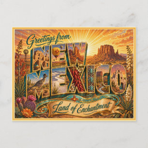 Altes New Mexico Gruß Von Postkarte