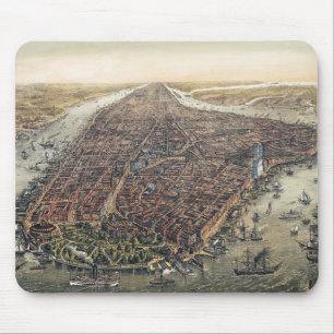 Altes New York City, Manhattan, Brooklyn Bridge Mousepad