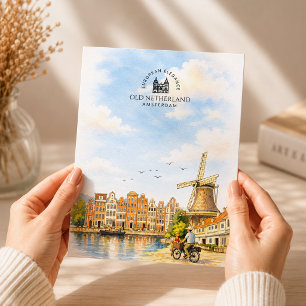 Altes Niederland – Amsterdam Aquarell Reise Feiertagspostkarte