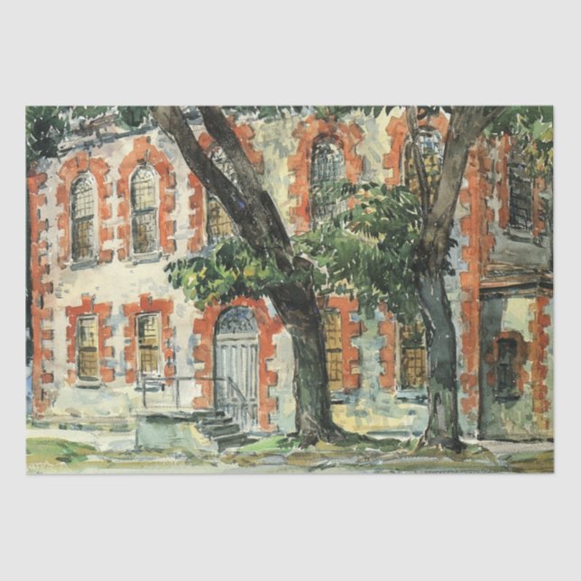 Altes niederländisches Gebäude in Fishkill, New Yo Seidenpapier (Vorderseite)