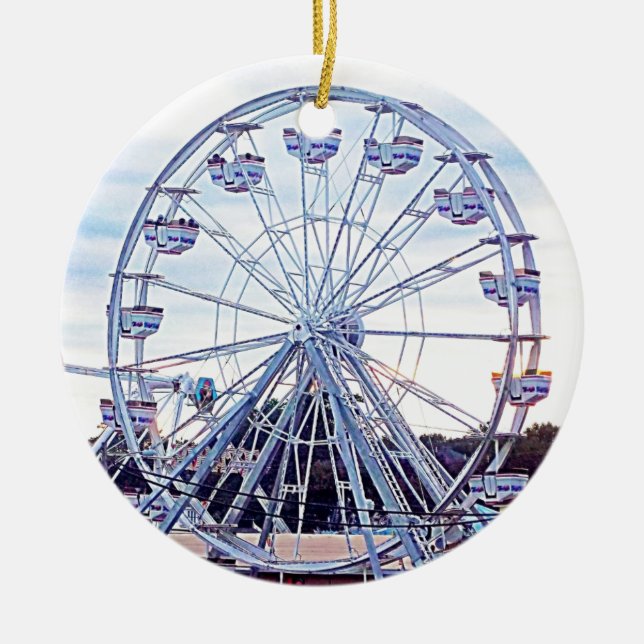 Altes Obstgarten-Strand-Riesenrad Neu-England Keramikornament (Vorne)