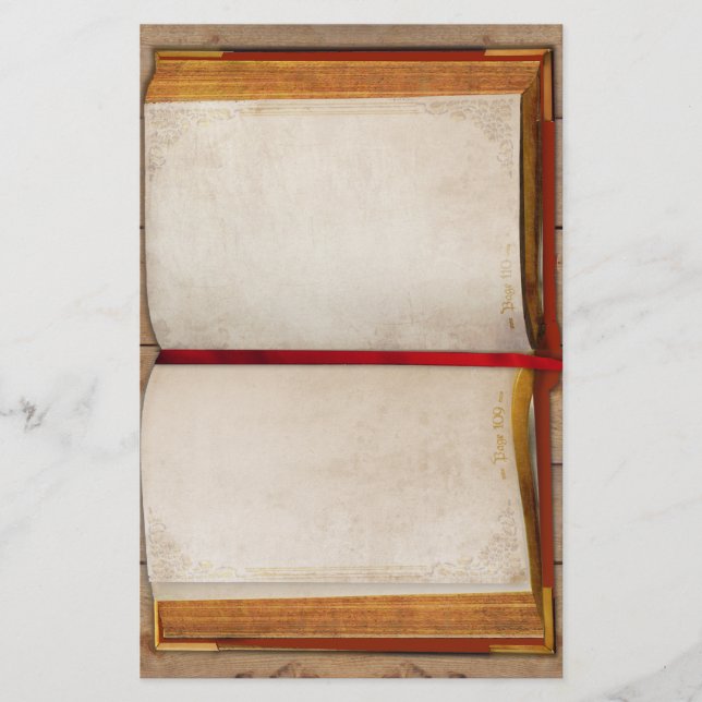 Altes offenes Buch Briefpapier (Vorderseite)