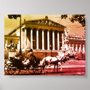Altes Österreich Wien Parlament Poster