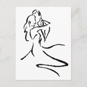Altes Paar beim Tanzen Postkarte