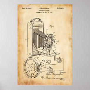 Altes Papier   Fotografisches Patent Poster