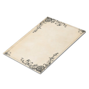 Altes Papier mit elegantem Rahmen Notizblock