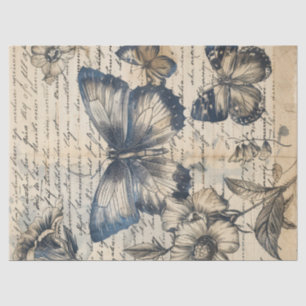Altes Papier mit monochromen Farbschmetterlingen R