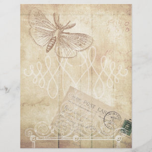 Altes Papier & Postkarten-Scrapbook-Blatt