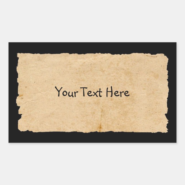 Altes Papier schwarz Rechteckiger Aufkleber (Vorderseite)