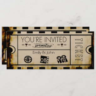 Altes Papier Ticket Vintag Moderne Typografie Hoch Einladung