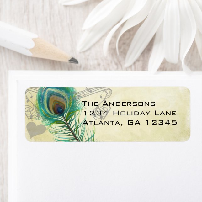 Altes Parchment Vintage Birds Pfauenfeder (Insitu)