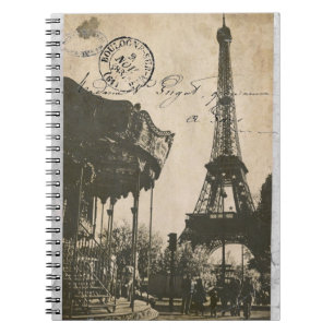 altes Paris-Postkartennotizbuch Notizblock