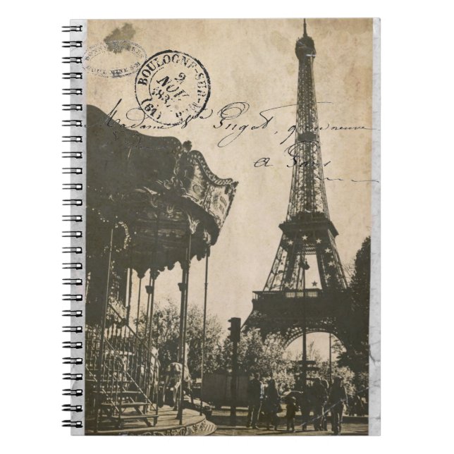 altes Paris-Postkartennotizbuch Notizblock (Vorderseite)