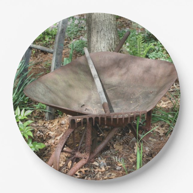 Altes Party mit Blütengarten Pappteller (Vorderseite)