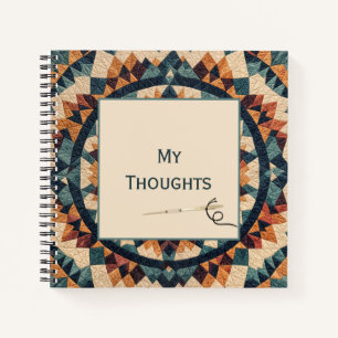 Altes Patchwork Kaleidoscope Quilt Muster Notizbuch