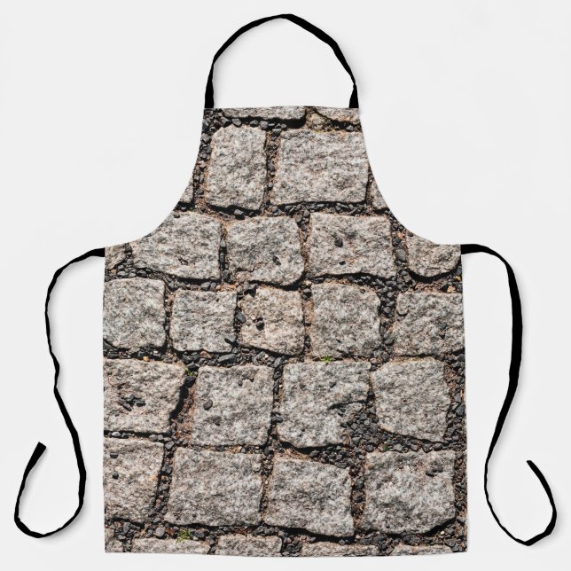 Altes Pflastersteingebäude an der Straße, anc Schürze (Vorderseite)