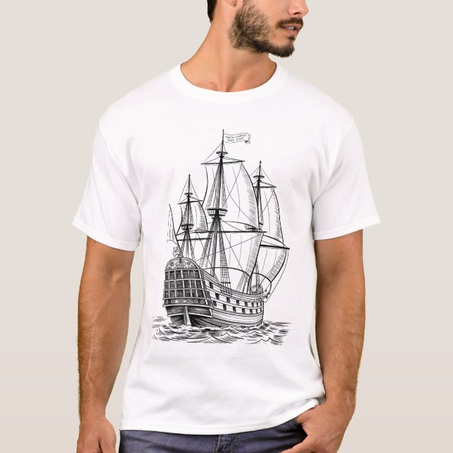 Altes Piratenschiff T-Shirt (Vorderseite)