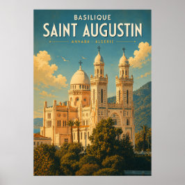 Altes Plakat Basilika Saint Augustin - Annaba