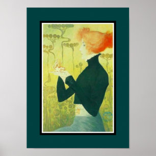 Altes Plakat Berühmte Künstler Sarah Bernhardt