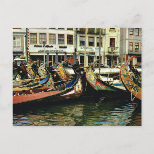 Altes Portugal, Aveiro, traditionelle Boote, Postkarte