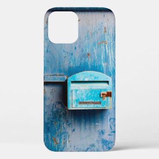 Altes Postfach an der Tür, Hintergrund, blau, Box Case-Mate iPhone Hülle