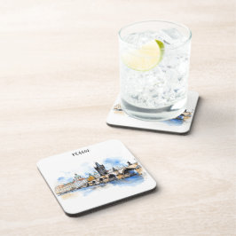 Altes Prag, Karlsbrücke Wasserfarbe Getränkeuntersetzer