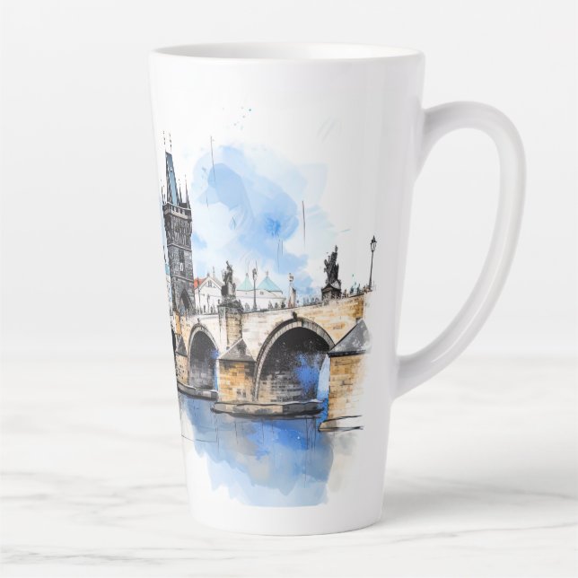 Altes Prag, Karlsbrücke Wasserfarbe Milchtasse (Rechts)