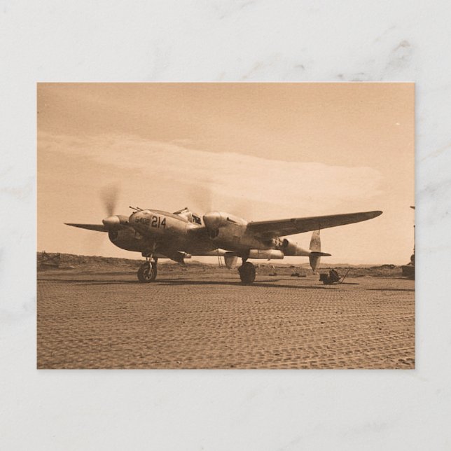 Altes Propellerflugzeug Postkarte (Vorderseite)