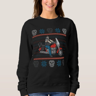 Altes Radfahrer-Schädel-Motorrad-hässliche Sweatshirt