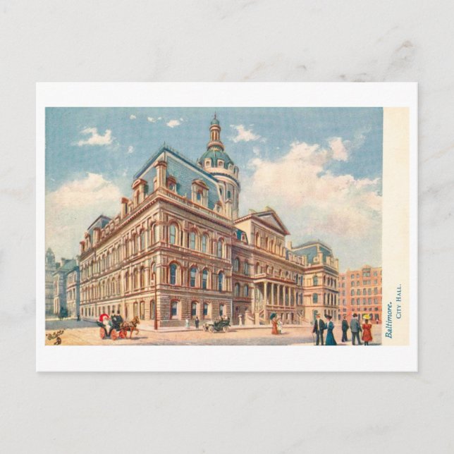 Altes Rathaus in Baltimore Postkarte (Vorderseite)