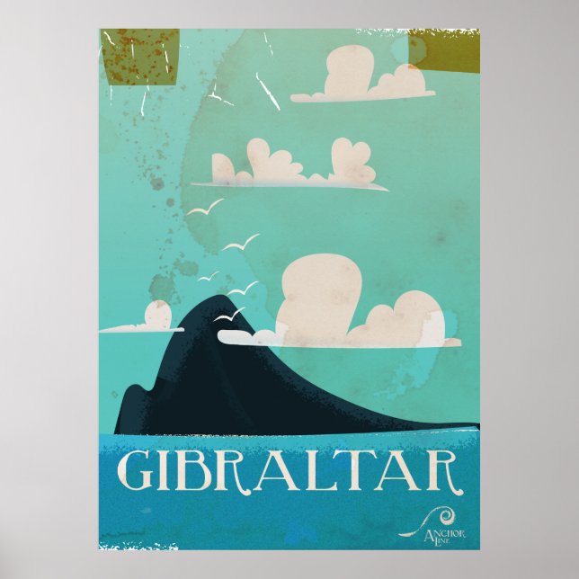 Altes Reiseplakat aus dem Rock of Gibraltar Poster (Vorne)