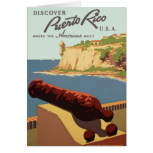 Altes Reiseplakat, Entdecken Sie Puerto Rico!