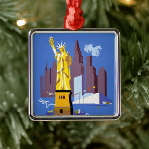 Altes Reiseplakat für Allegheny Airlines Ornament Aus Metall