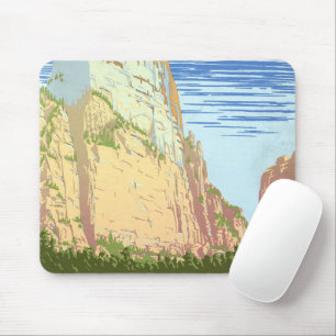 Altes Reiseplakat für den Zion-Nationalpark Mousepad